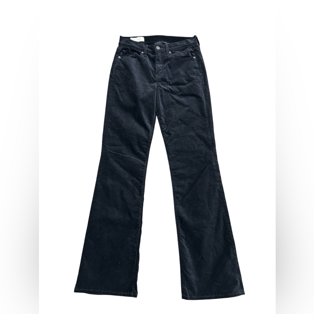 Gap Mid Rise Black Velvet Baby Boot Jeans Size 27/4r